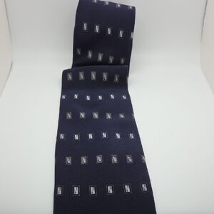 Classic Navy Rectangular Motif Tie - Men's Dress Tie
